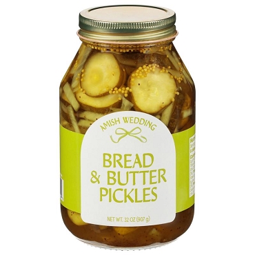 Amish Wedding Bread n Butter Pickles, 32 Oz Glass Jar